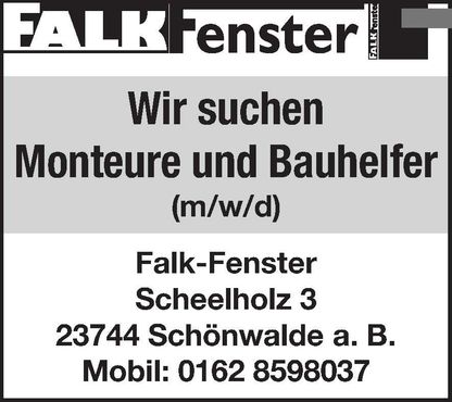 Stellenanzeige Monteure