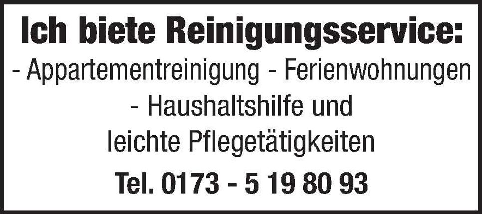 Reinigung - Haushaltshilfe - Pflege