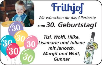 30. Geburtstag Frithjof