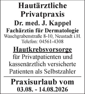 Praxisurlaub