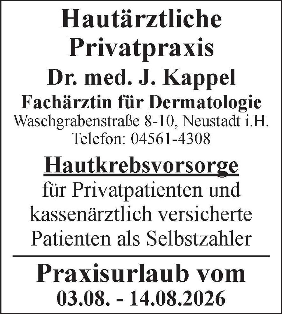 Praxisurlaub