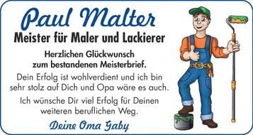 Paul Malter, Meierprüfung