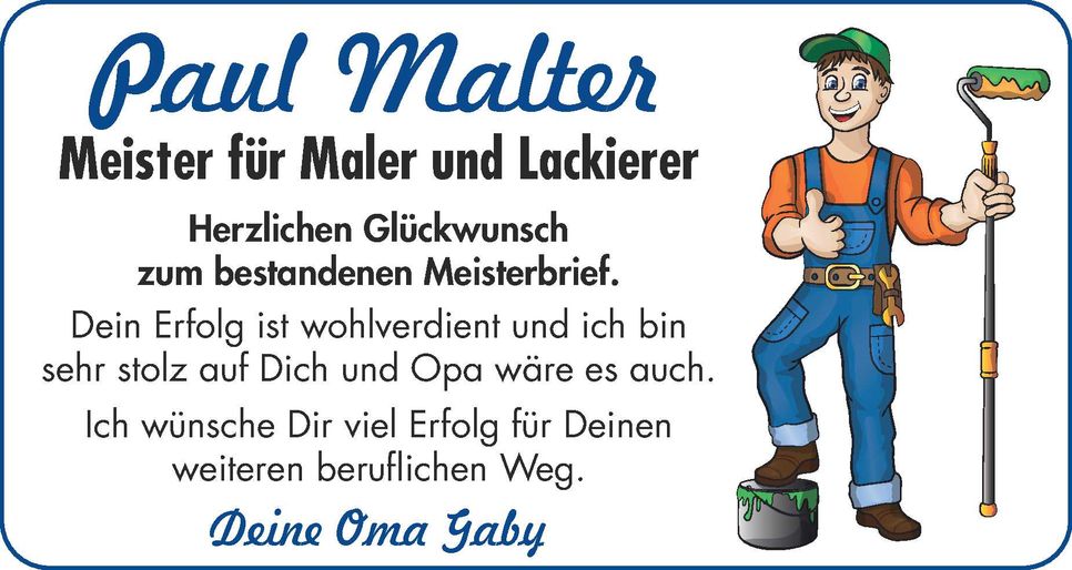Paul Malter, Meierprüfung