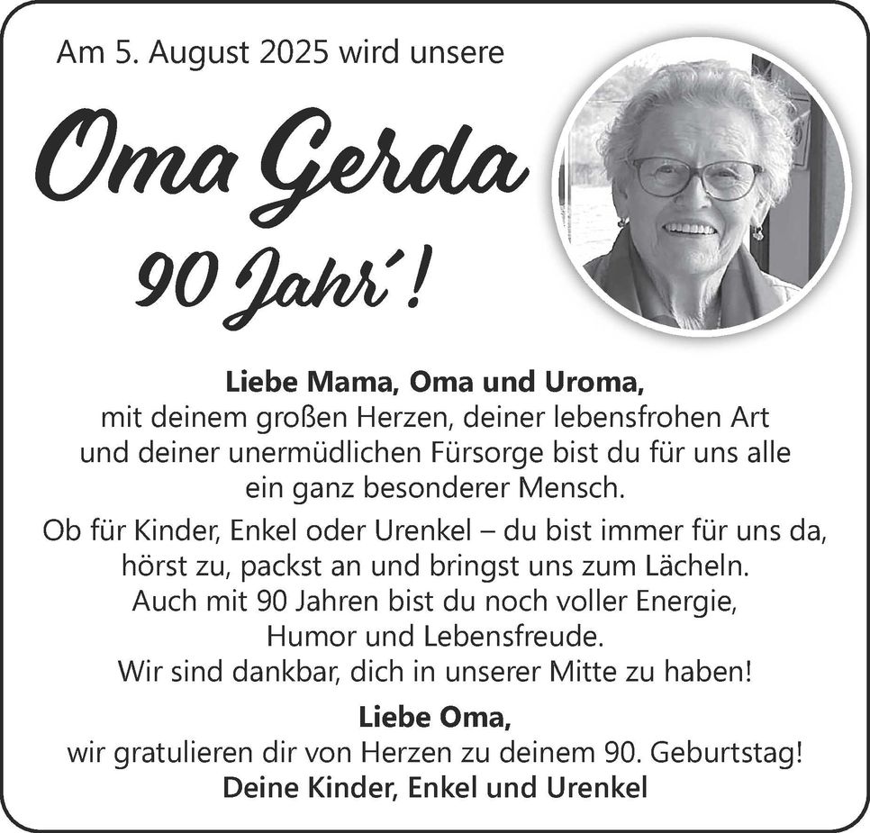90. Geburtstag Oma Gerda