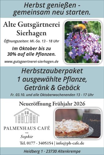 Palmenhaus Café + Gutsgärtnerei Sierhage