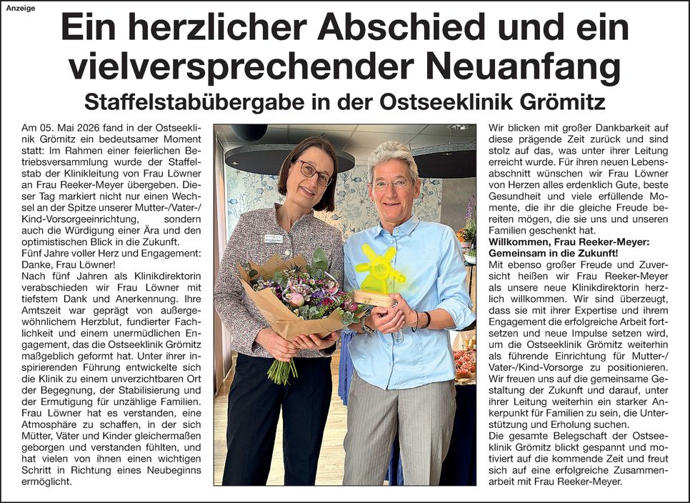Übergabe Klinikleitung