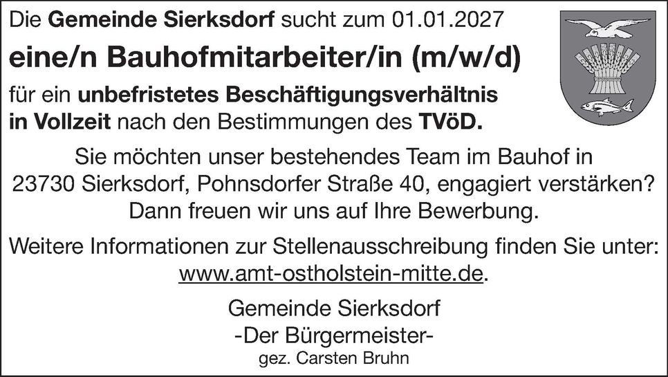 Stellenanzeige Bauhof