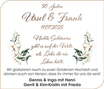 Godene Hochzeit Ursel und Frank