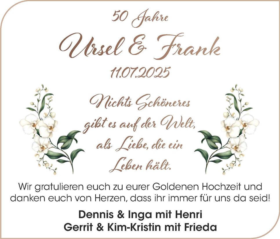 Godene Hochzeit Ursel und Frank