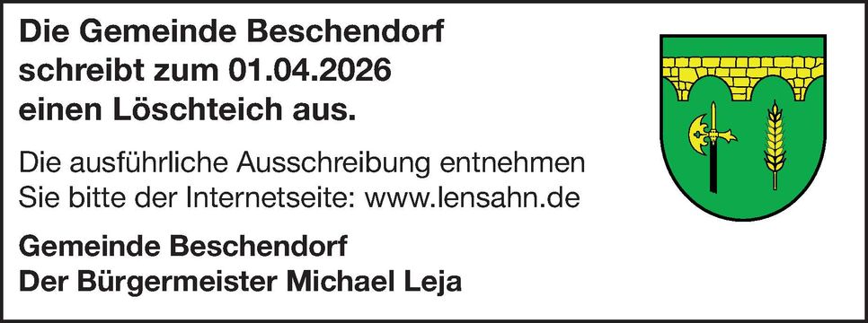 Ausschreibung Löschteich