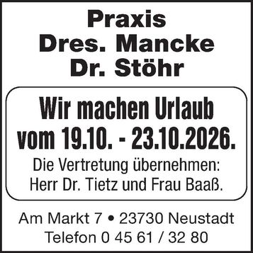 Praxisurlaub