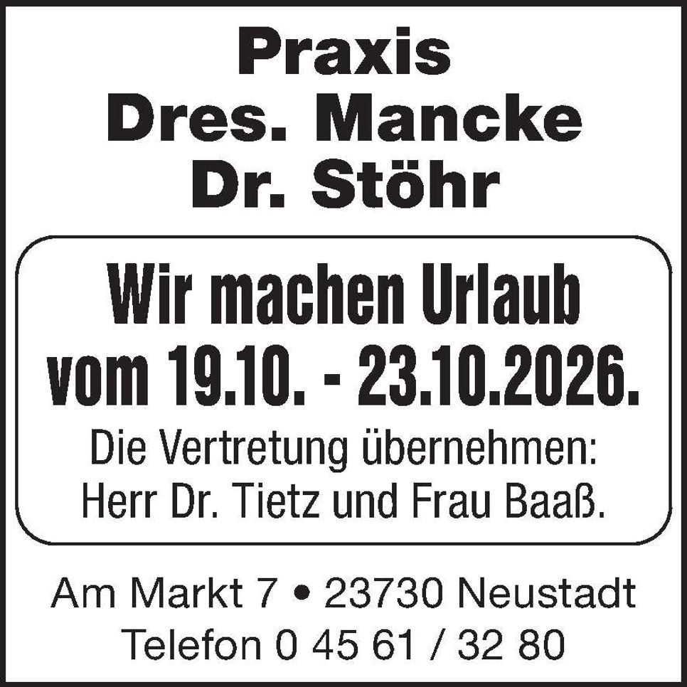 Praxisurlaub