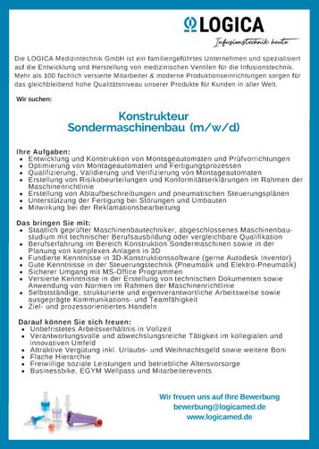 Konstrukteur Sondermaschinenbau (m/w/d)