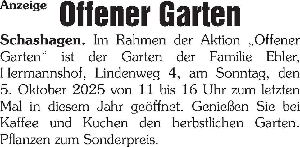 Offener Garten