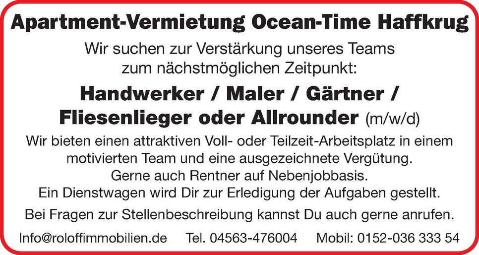 Stellenanzeige
