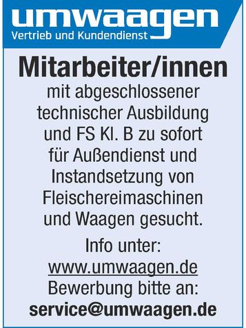 Stellenanzeige