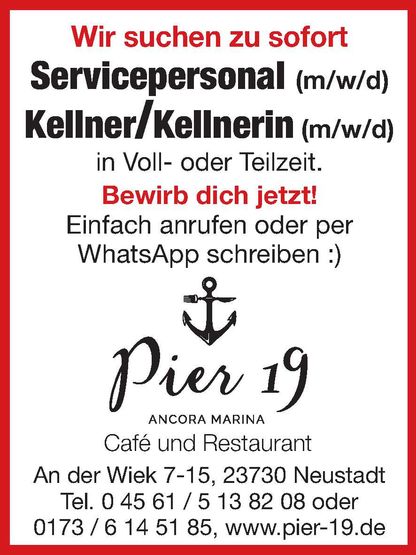 Stellenanzeige Servicepersonal