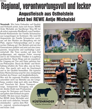 Regionales Fleisch aus Ostholstein