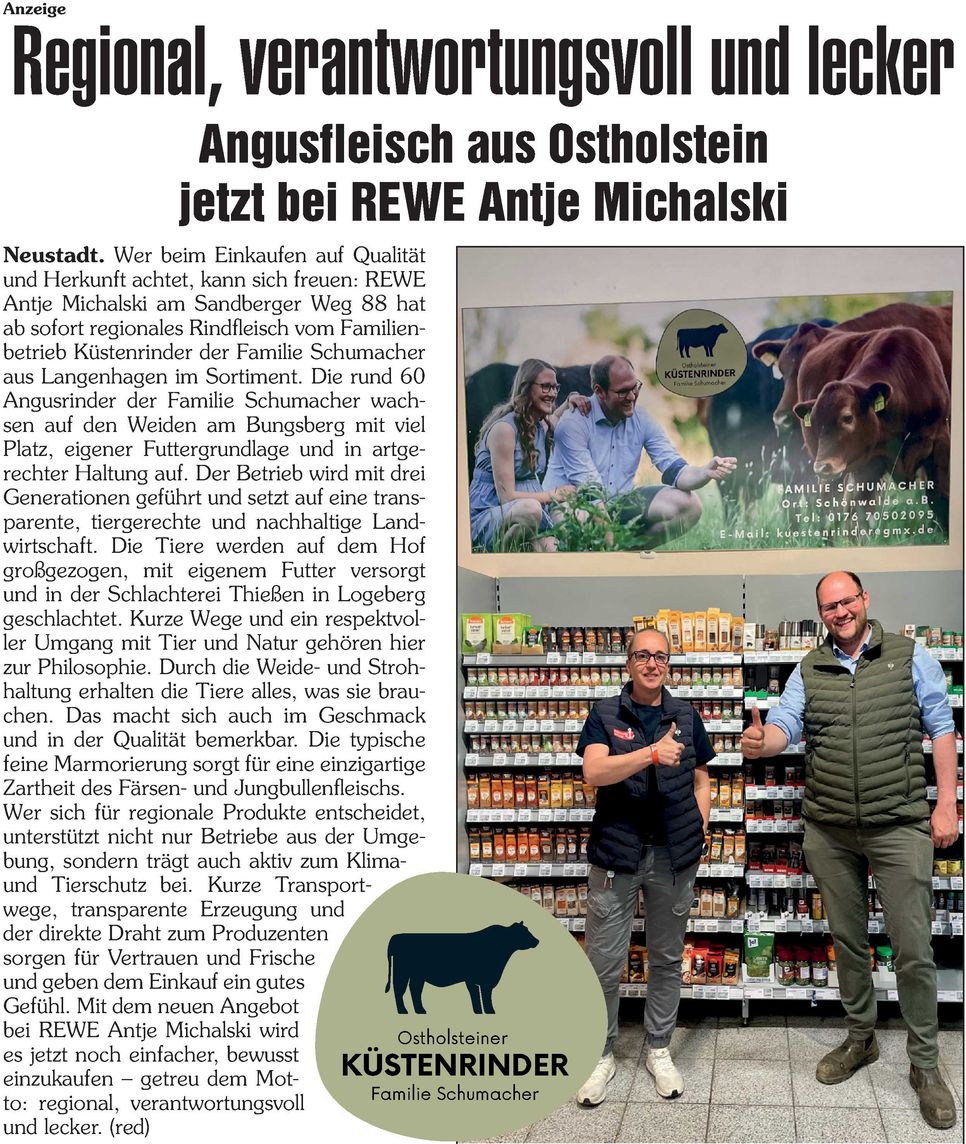 Regionales Fleisch aus Ostholstein