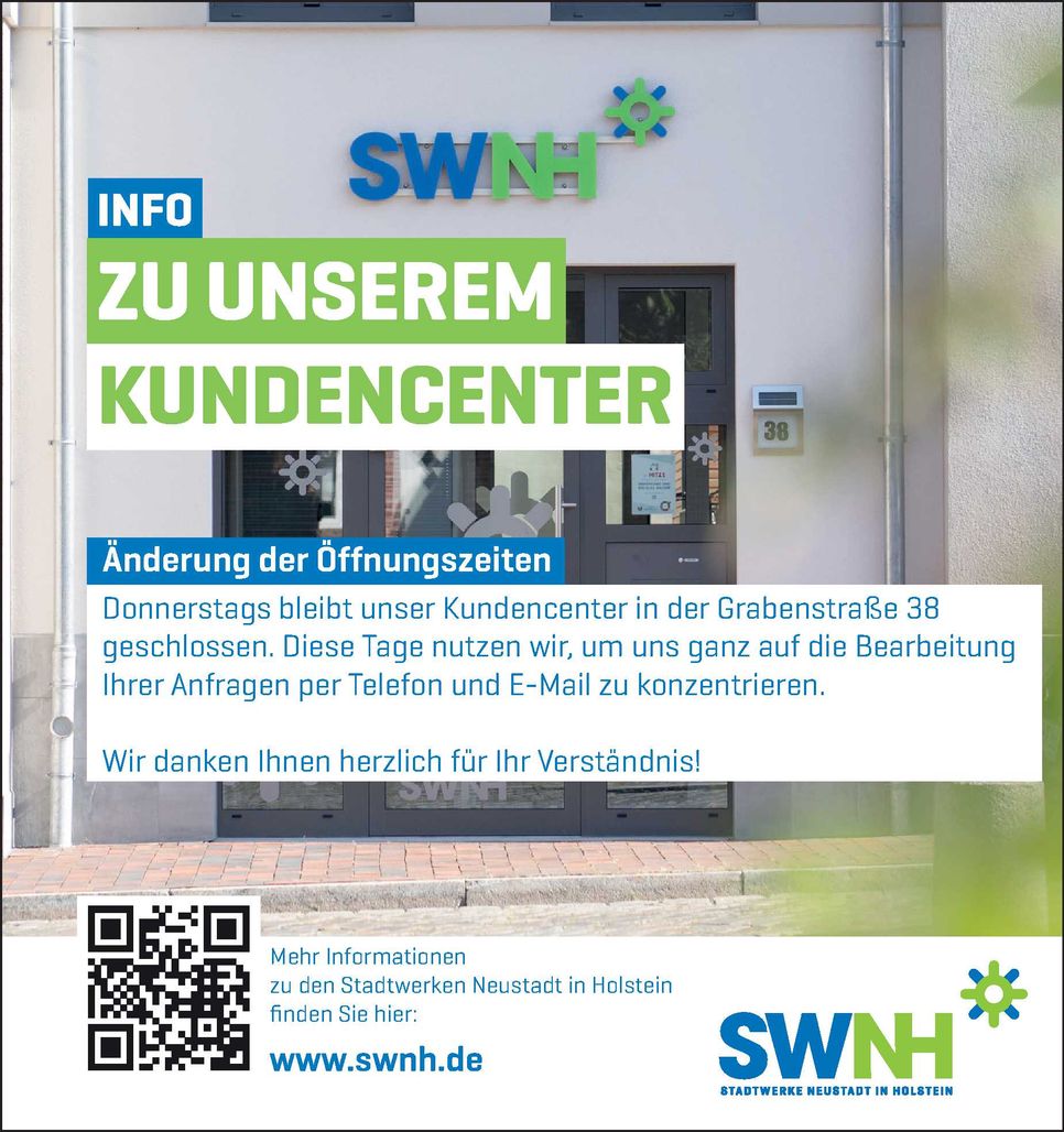 Kundencenter geschlossen