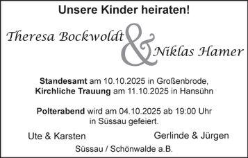 Hochzeit Theresa und Niklas