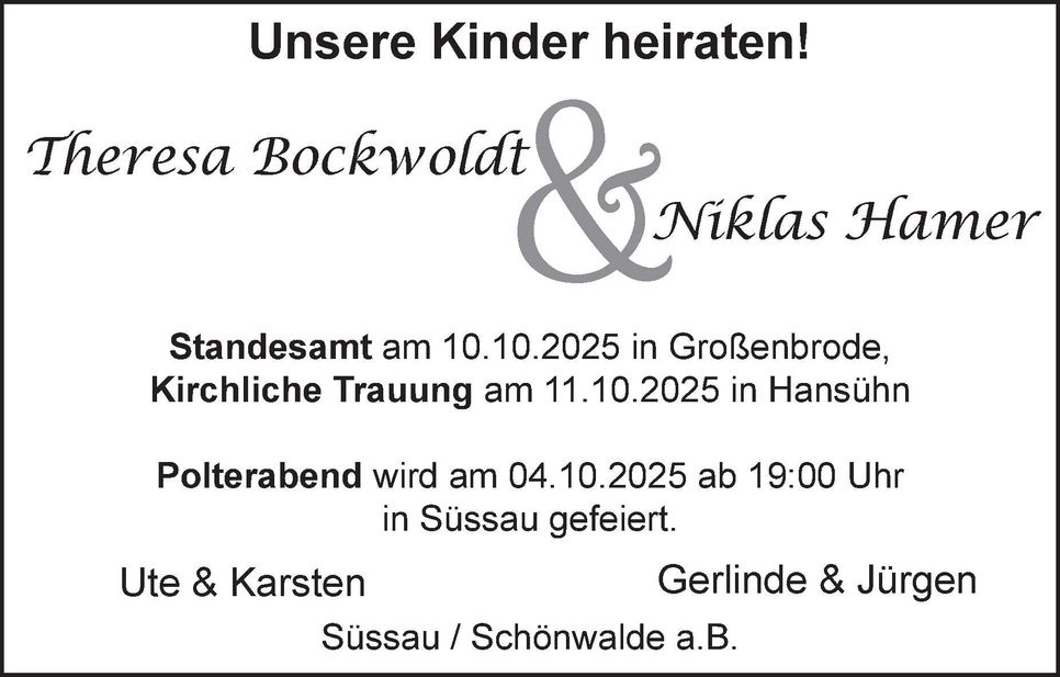 Hochzeit Theresa und Niklas