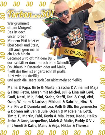 Torben wird 30