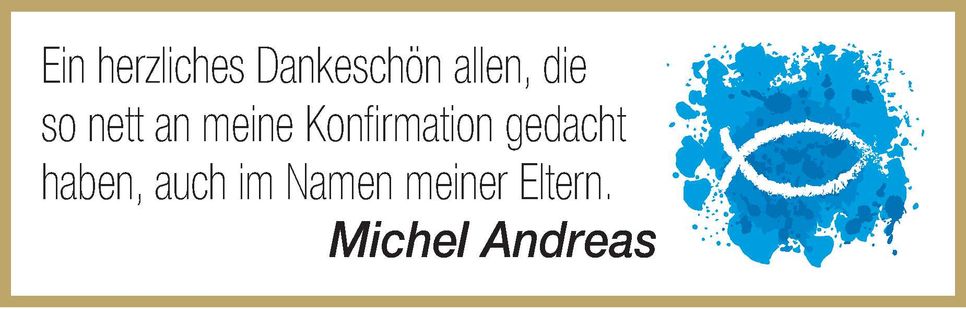 Danksagung Konfirmation Michel