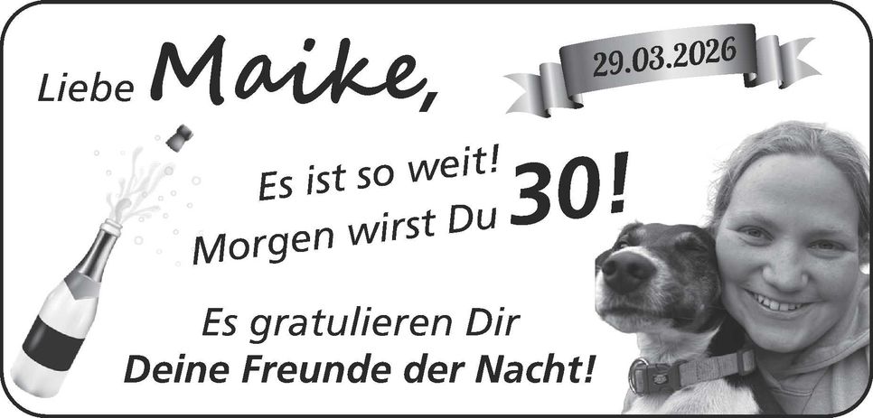 Maike 30. Geburtstag