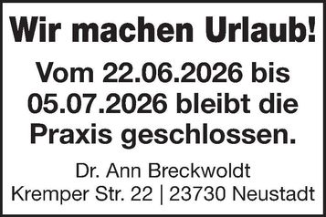 Praxisurlaub