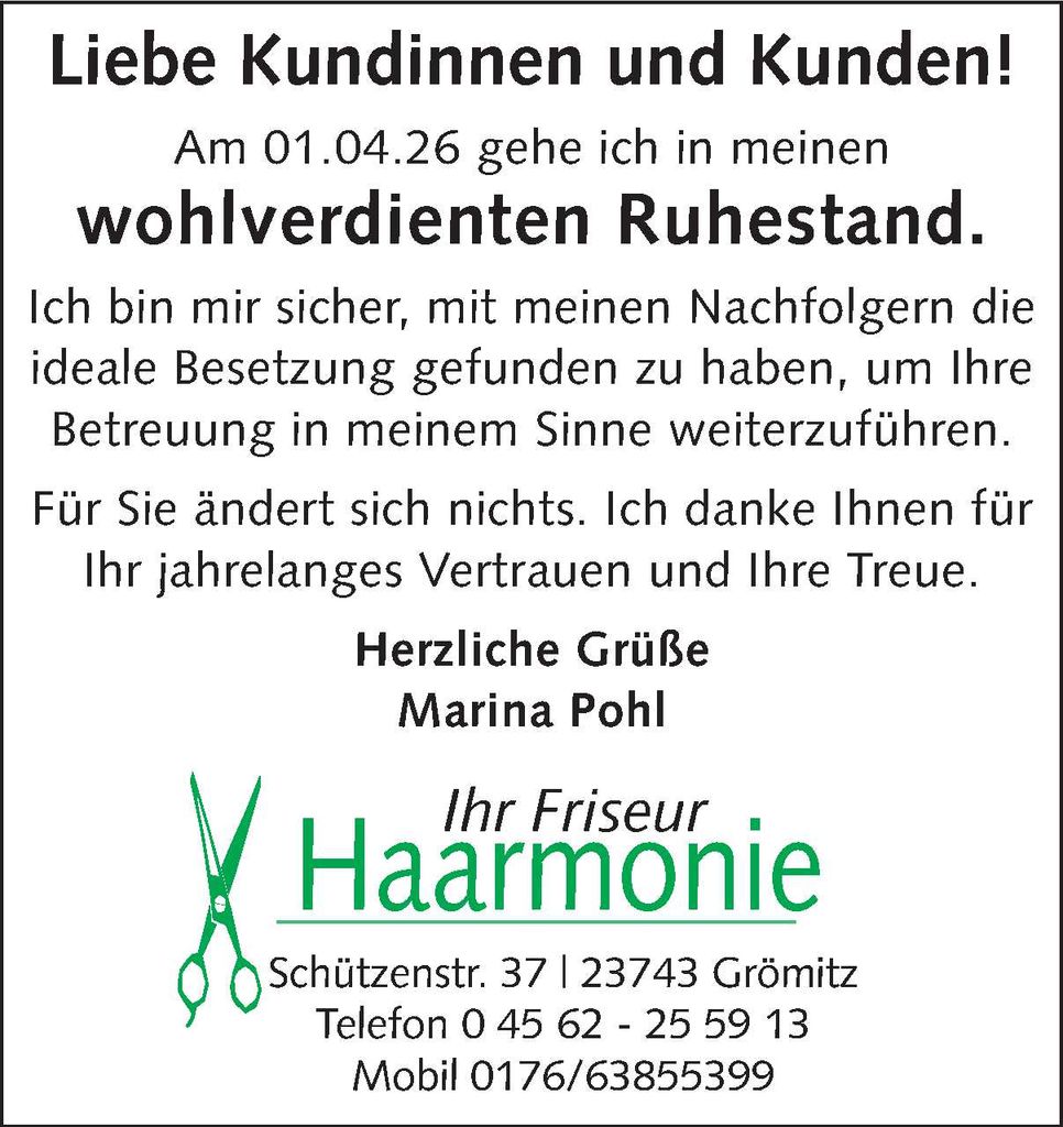 Verabschiedung / Ruhestand