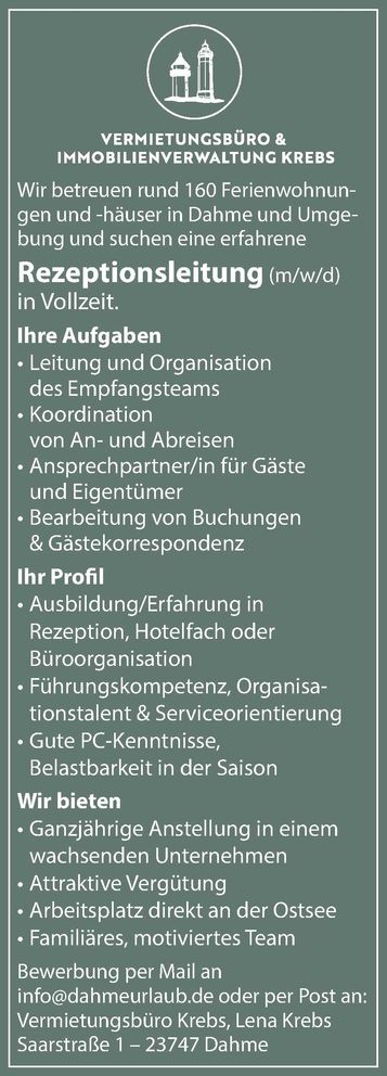 Stellenanzeige