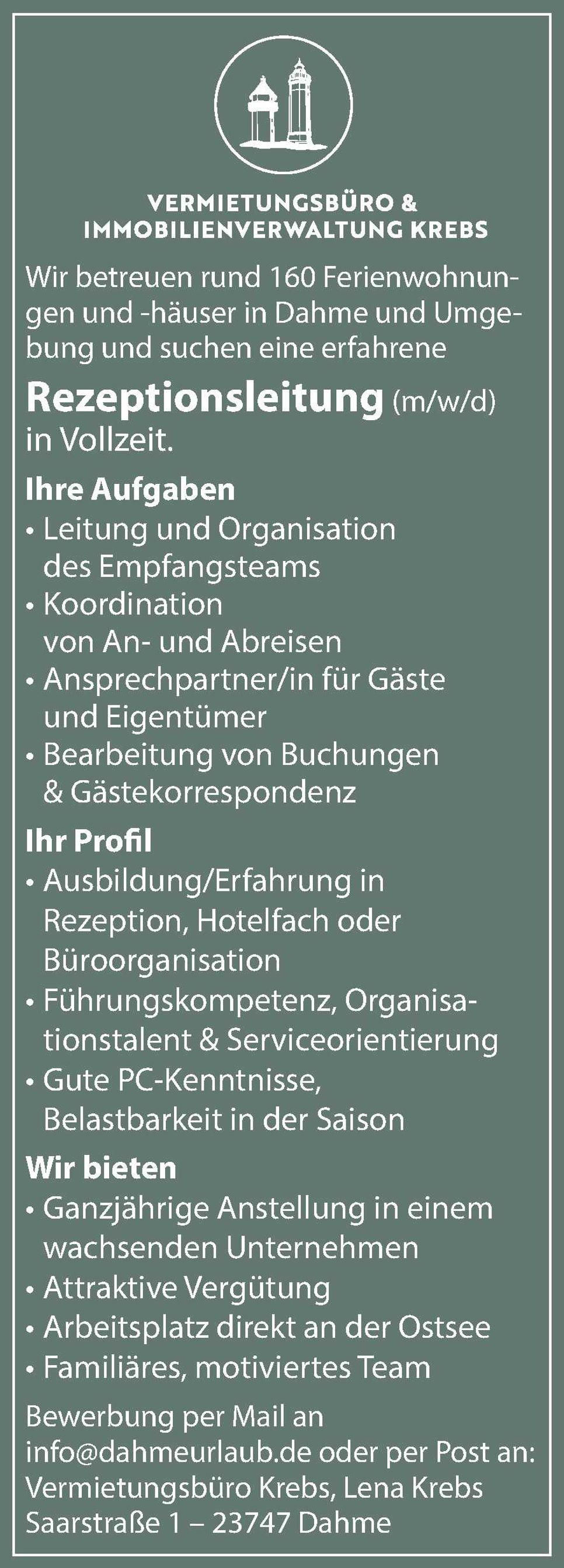 Stellenanzeige