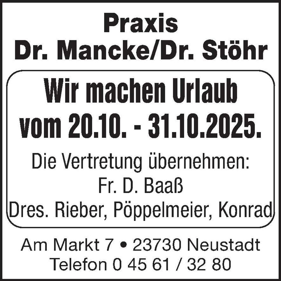 Praxisurlaub