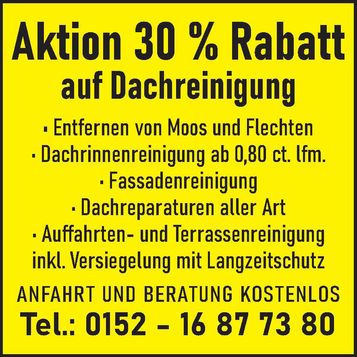 30% Rabatt Dachreinigung