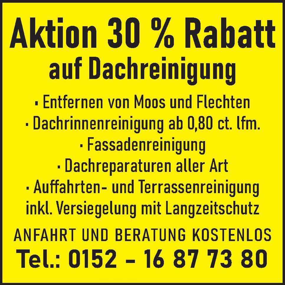 30% Rabatt Dachreinigung
