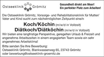 Stellenanzeige Koch / Diätkoch