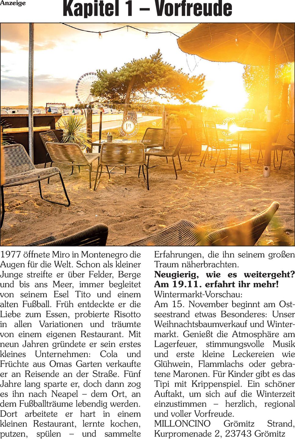 Kapitel 1 / Redaktionsanzeige 