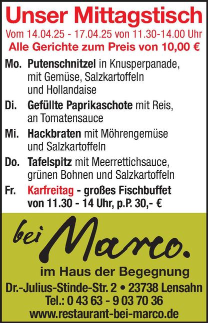 Mittagstisch 12.04.2025