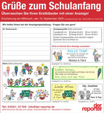 Grüße zum Schulanfang Sa