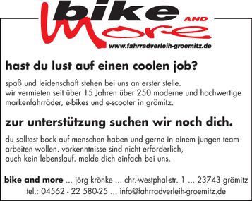 Stellenanzeige Bike and More