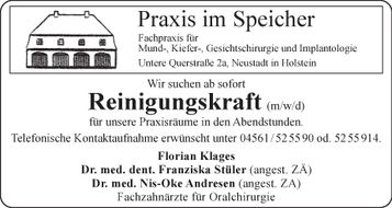 Stellenanzeige Reinigungskraft