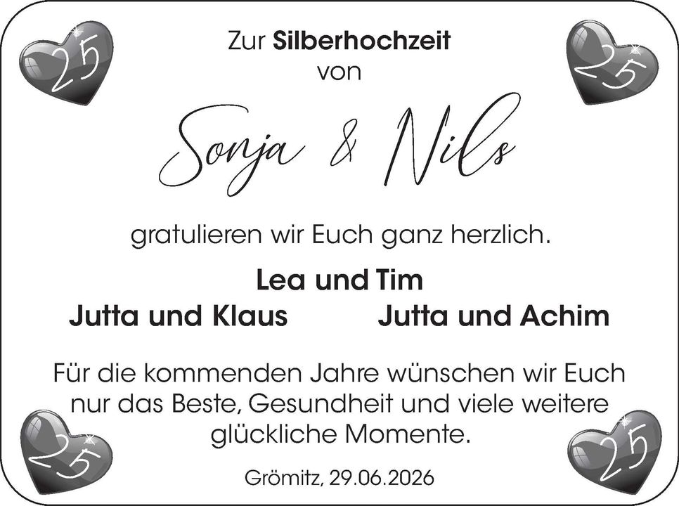 Silberhochzeit Sonja & Nils