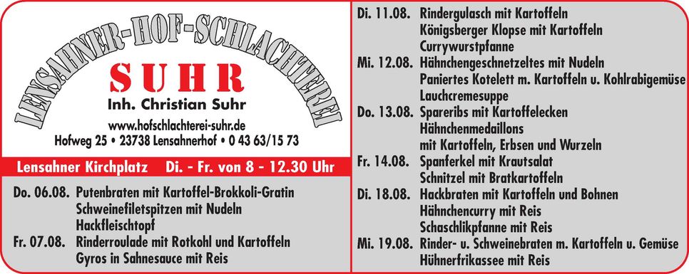Mittagstisch Lensahn
