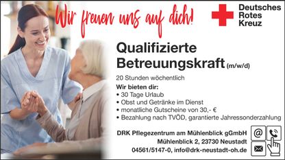 Stellenanzeige Betreuungskraft