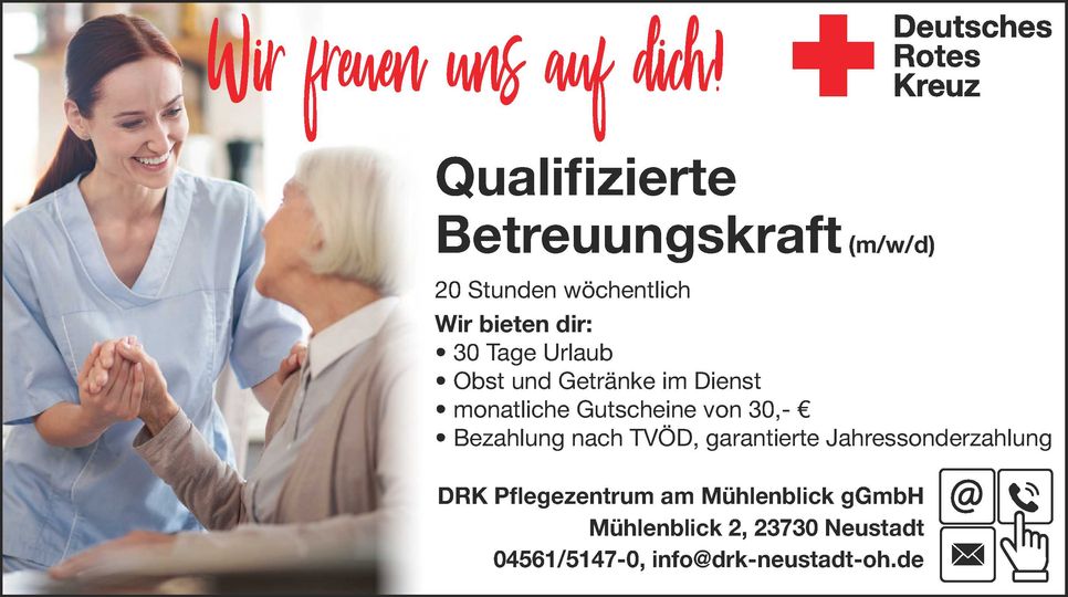 Stellenanzeige Betreuungskraft