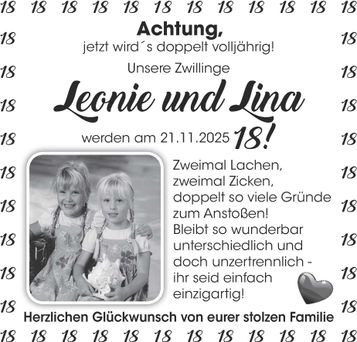 18. Geb. Leonie und Lina