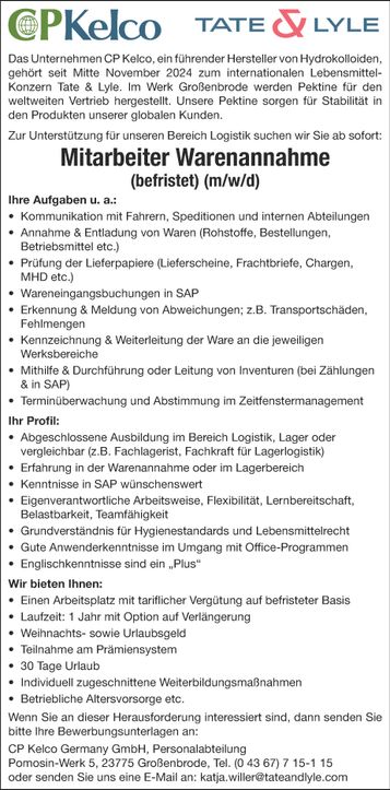 Stellenanzeige