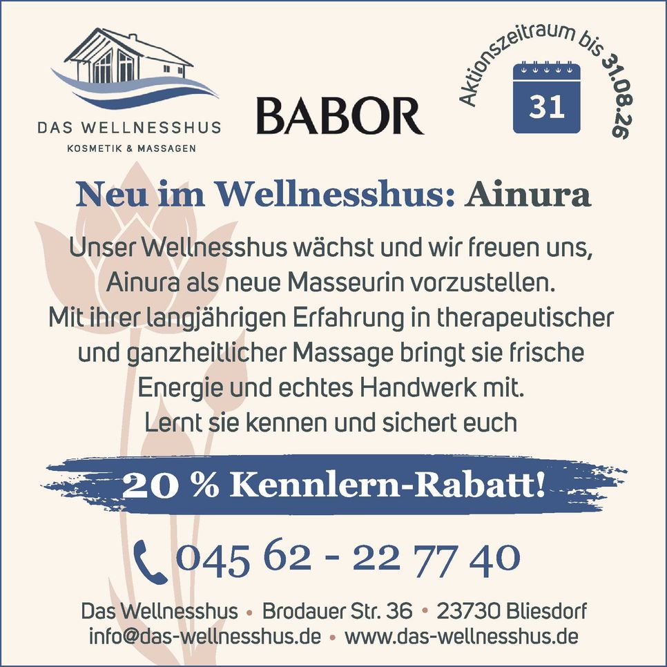 Wellnesshus 20% Aktion