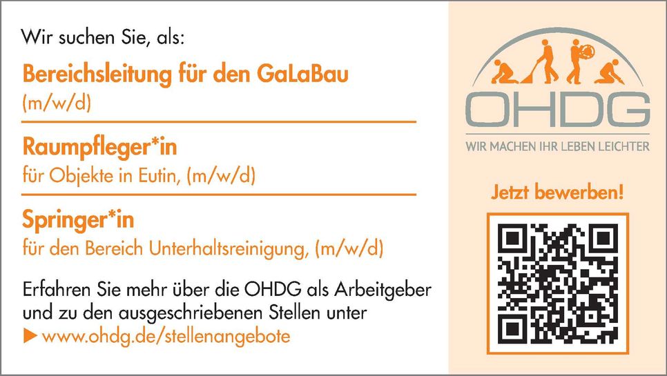 Stellenanzeige GALA/Raumpfleger/Springer